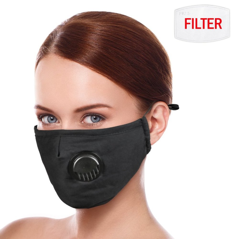 Cotton Mask + respirator valve + 1 PM 2.5 filter